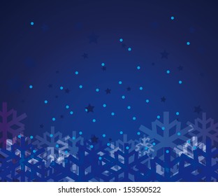 abstract vector winter background with snowflakes