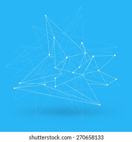 Abstract vector wire mesh polygonal geometry shape background. Eps10