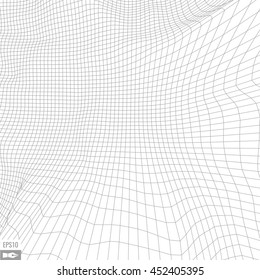 Abstract vector wireframe landscape background. Cyberspace grid. 3d technology wireframe vector illustration. Digital wireframe landscape for presentations .