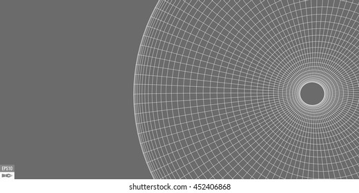 Abstract vector wireframe landscape background. Cyberspace grid. 3d technology wireframe vector illustration. Digital wireframe landscape for presentations .