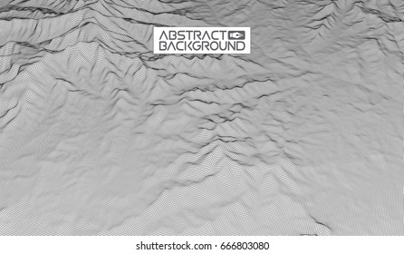 Abstract vector wireframe landscape background. Cyberspace grid. 3d technology wireframe vector illustration. Digital wireframe landscape for presentations .