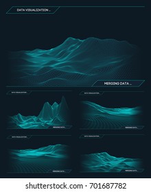 Abstract vector wireframe landscape background. Cyberspace grid. 3d technology wireframe vector illustration. Digital wireframe landscape for presentations .