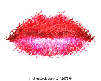 Abstrato vetor de lábios femininos.