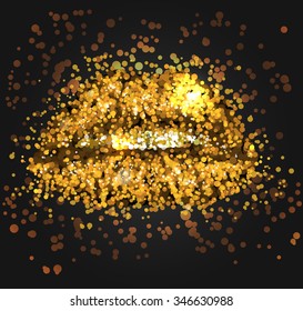 Abstract vector woman lips background