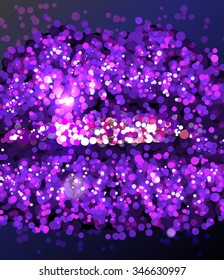 Abstract vector woman lips background