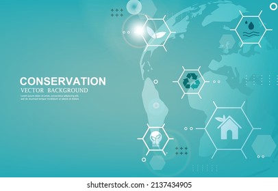 Abstract vector world conservation concept.