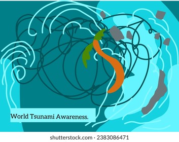 abstract vector World Tsunami Awareness.