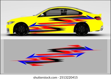 abstract vector wrap car design, modern wrap with bright patterns and colors with unique and cool line patterns. my own work not ai generate
