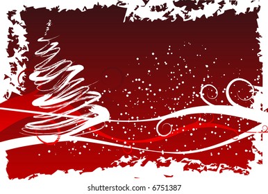 Abstract vector of a xmas landscape