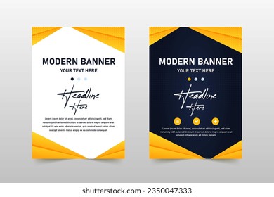 Abstract Vector Yellow and Blue Minimal Banner Template, can be used for business designs, presentation designs or any suitable designs.