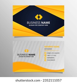Abstract Vector Yellow and Blue Minimal Business Card Template, can be used for business designs, presentation designs or any suitable designs.