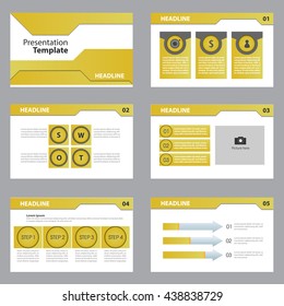 abstract vector yellow business blue presentation template slides background design
