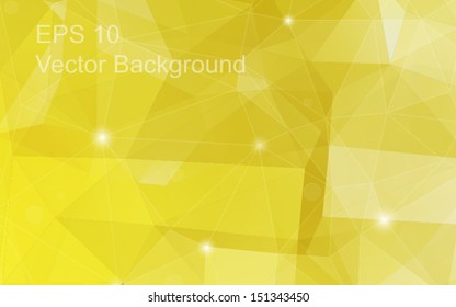Abstract vector yellow geometric background, triangulation generic backdrop for design, colorful horizontal template