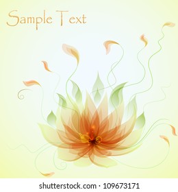 Abstract vector yellow lotus flower