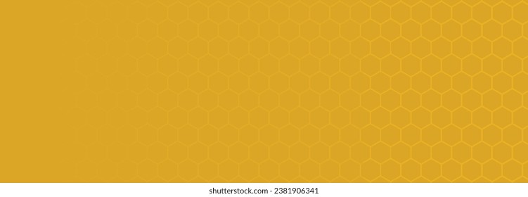 Abstract vector yellow seamless pattern hexagonal banner with copy space.