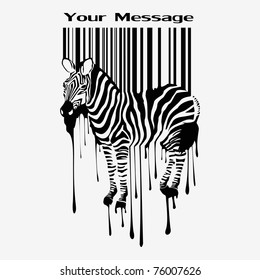 the abstract vector zebra silhouette with smudges barcode