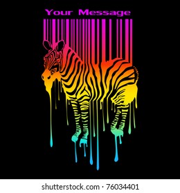 the abstract vector zebra silhouette with smudges barcode