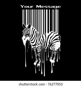 the abstract vector zebra silhouette with smudges barcode