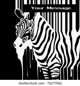 the abstract vector zebra silhouette with smudges barcode