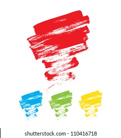 Abstract vector zigzag brush strokes