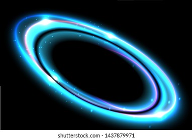 Abstract vectorial colorful shine circles on the galaxy background