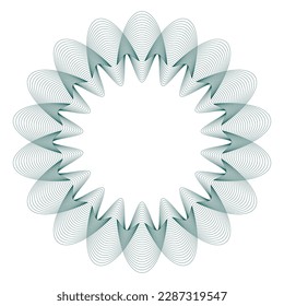 Abstract vectorial guilloche elements. Line frames and circular rosettes with a modern touch.