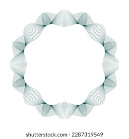 Abstract vectorial guilloche elements. Line frames and circular rosettes with a modern touch.