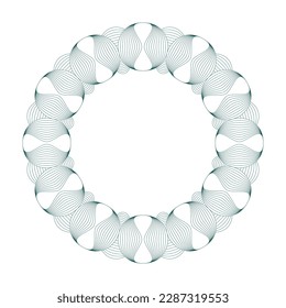 Abstract vectorial guilloche elements. Line frames and circular rosettes with a modern touch.