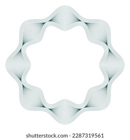 Abstract vectorial guilloche elements. Line frames and circular rosettes with a modern touch.