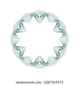 Abstract vectorial guilloche elements. Line frames and circular rosettes with a modern touch.