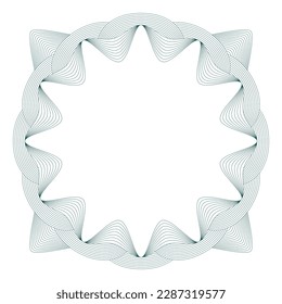 Abstract vectorial guilloche elements. Line frames and circular rosettes with a modern touch.