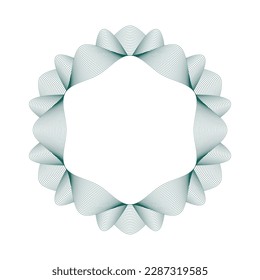 Abstract vectorial guilloche elements. Line frames and circular rosettes with a modern touch.