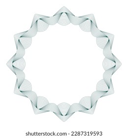 Abstract vectorial guilloche elements. Line frames and circular rosettes with a modern touch.