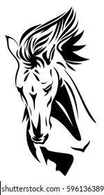 Abstract vectorial image of the galloping horse