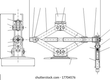 Abstract vectorial technical drawing