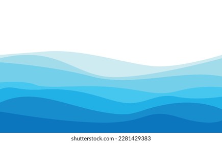 Resumen de fondo vectorizado con olas en tonos azules.