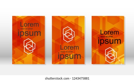 Abstract vectors with hexagon backgrounds for presentations, banners, brochures, book pages, and more