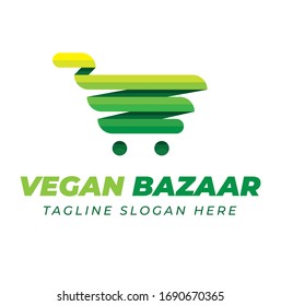 Abstract Vegan Bazaar Logo Design Concept