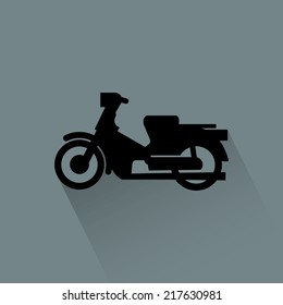 Abstract vehicle silhouette on a gray background