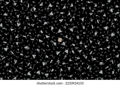 Abstract Venetian Pattern. Marble Terrazzo Granite Design. Terrazzo Color Quartz Pattern. Vector Wall Granite Texture. Floor Seamless Irregular Art. Black Seamless Print Gray Mosaic Glass Background.
