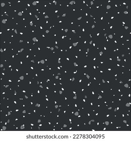 Resumen del patrón veneciano. Diseño Orgánico Marble Terrazzo. Patrón de cuarzo blanco Terrazzo. Textura de granito de pared mosaico. Fondo de Piedra Vector Gris. Hormigón de vidrio Arte Irregular. Impresión sin problemas en el suelo