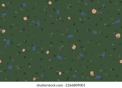 Resumen de textura veneciana sin costura. Patrón italiano de vectores. Material moderno de vidrio Terrazzo. Fondo del piso de mármol gris. Diseño Orgánico Mosaico Terrazzo. Impresión irregular de Terrazzo de vidrio. Arte de piedra
