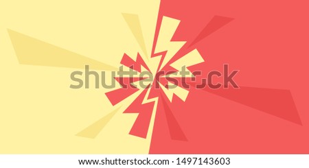 Abstract versus background. Lightning bolt and VS letters. Two products comparison screen, competition. Red and yellow. Vector illustration, flat design, cartoon style.