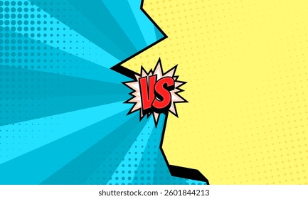 abstract versus comic background on yellow and blue