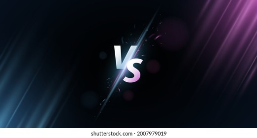 Abstract versus screen. VS letters on a background with rays for sport games, match, tournament, e-sports competitions, martial arts, fight battles. Game concept. Vector illustration