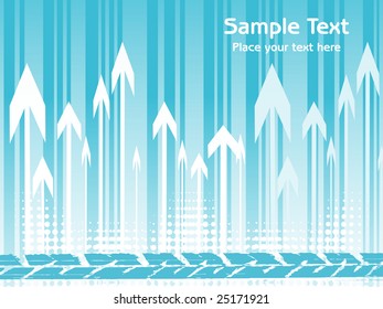 flechas verticales abstractas sobre fondo azul con lugar de texto