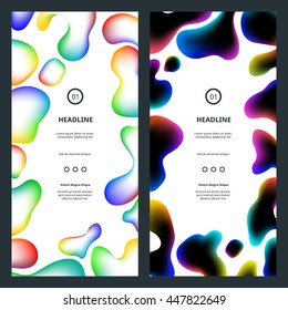 Abstract Vertical Background with Colorful Bubbles. Vector Web Banners. Rainbow Splashes Isolated on White.