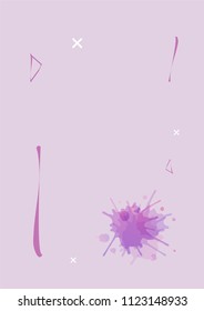 Abstract vertical background with decorative watercolor elements. Geometric temlate. Vector illustration. 