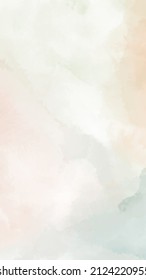 Abstract vertical background designed with soft tone watercolor stains, Vector illustration