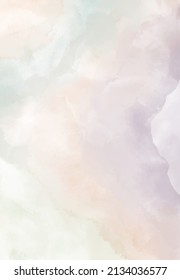 Abstract vertical background designed with soft tone watercolor stains, Vector illustration